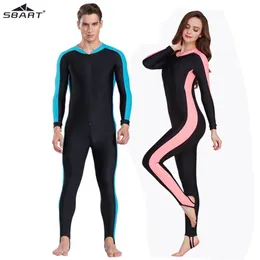 SBART UPF 50+ Lycraダイビングウェットスーツアンチ紫外線吹き付けガード長袖水着サーフスーツ男性女性Sun Protect 220125