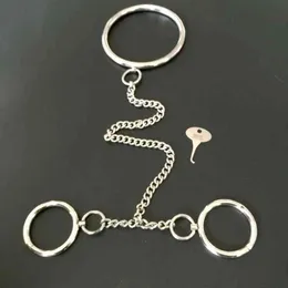 NXY Sex Adult Toy Erotic Games Metal Bondage Ket Neck Collar Chain Hand Cuffs Stainlees Steel Products Slave Bdsm Restraints Toys for Couples1216