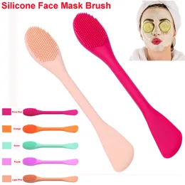 Double-Ended máscara de silicone Máscara Facial pincel aplicador Mud Facial escova macia de silicone Facial Maquiagem Cleanser Escova ferramenta de beleza Creme Lotion