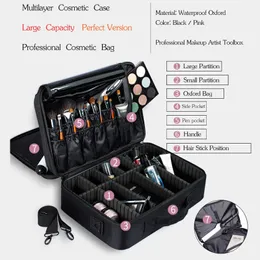 HMUNII Women Cosmetic Bag Travel Organizer Professional Make Up Box Cosmetici Pouch Borse Beauty Case Per Makeup Artist Y200714