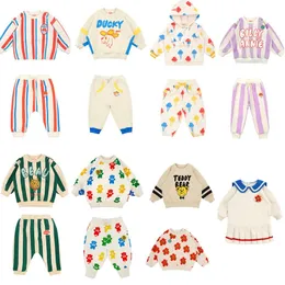 Barnkläder set bebe småbarn pojkar spring casual kläder set koreanska märke baby flickor outfit glass tröja byxor 201031
