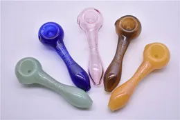 Bunte Mini-billige Labs-Glas-Handpfeife Rauchölbrenner Neckholder-Glaspfeifen Löffelpfeife Mini-Dab-Rigs Kleine Handpfeifen für Tabak