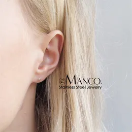 E-Manco Diameter 3mm Ball Salm Serging для женщин Простые серьги из нержавеющей стали Установите модные украшения Y200323