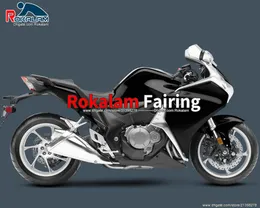 ホンダVFR1200のオートバイフェアリング2011年2011年2011年2011年2011年2012年VRE 1200 10 11 12 13黒アフターマーケットフェアリングキット（射出成形）