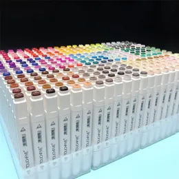 TouchFive Wholesale 30 40 60 80 168 Zestaw kolorów oparty na alkoholiku marker sztuki zestawu Najlepsze do manga Dual Head Markery Pen Pen 201128 S