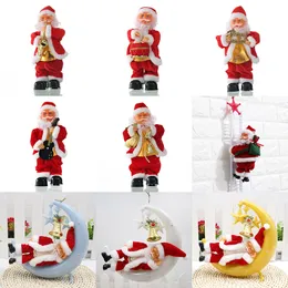 Electronic santa brinquedo 27cm Natal eléctrico música velho homem escalada escada escada natal música presentes de Natal presentes xmas xd24382