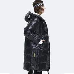 Ceprask Winter Jacka Kvinnor Högkvalitativ lång plus storlek isolerad puffig kappa krage huva parka löst klippt utkläder 201028