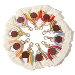 Rainbow Tassel Key Chain Key Ring For Ladies Handmade Keychains Boyfriend Gift Girl Cute Keychain Bag Charm