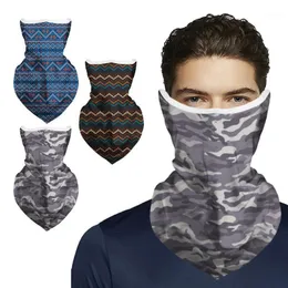 Triângulo Bandana Rosto Cachecol Capa Balaclava Pescoço Gaiter Boca Cobrindo Com Orelha Loop Headband Homens Mulheres Ciclismo Caps Máscaras