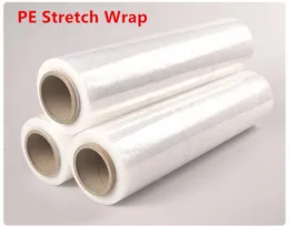 PE Stretch Wrap 50cm Clear Shrink Wrap Stretch Film för rörlig och förvaring Slitstark vidhäftning Förpackning Flyttande krympfilm
