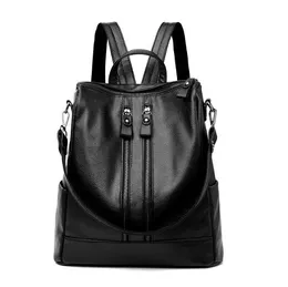 new double shoulder bag womens leisure leather womens bag fashion portable womens travel student backpack