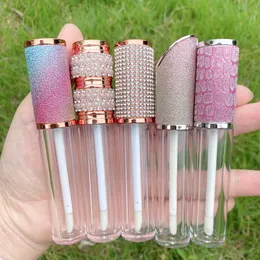 5 ml Tom Diamond Rainbow Pearl Lip Gloss Tube Containers Lip Balm Flaskor med gummiproppar för DIY Lip Gloss Balm Cosmetic Business