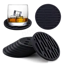 Drain Silicone Cup Mats Okrągły izolacja cieplna Podkładki stołowe Pulpit Desktop Niepoślizgowe Kawy Mleko Pad Kuchnia Dekoracja Stołowa BH6105 Wly