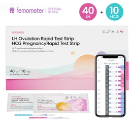 40+10 Pcs/Set Femometer Ovulation Test Urine Strip Kit Sensitive LH OPK Accurate Results with App