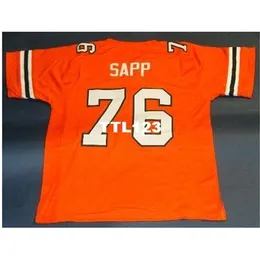 Personalizado 3740 # 76 Warren Sapp Laranja Universidade Miami Hurricanes Jersey College Jersey Tamanho S-4XL ou Personalizado Qualquer nome ou Número Jersey