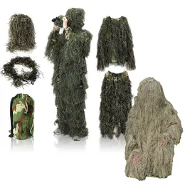 Tactical Camouflage Clothing Ghillie Suit Outdoor Jungle Hunting Jacket Clothes Birding Suit Camo Sniper Uniform NO05-300