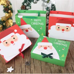 Moda New Arrival Merry Christmas Gift Box Bag Santa Claus Torba Prezent Papier Pudełko Prezent Bag Pojemnik Dostawy
