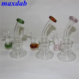 7.4 "Glas Bong Wasserleitungen Kopfige Mini -Rohr -Dab Rigs Shisha Small Bubbler Shaka Becher Bongs Öl Rig mit Quarz Banger Schüssel