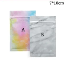 Probe Power Verpackung Aufbewahrungstaschen Buntes Reißverschluss Flach unten Geschenkverpackung Geschenke Paketbeutel 7*10 cm 100pcs Zip Lock Mylar -Beutel