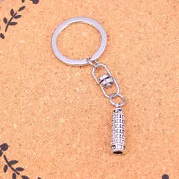 Moda Brelok 25 * 7mm Krzywa Wieża Pisa Włochy Wisiorki DIY Biżuteria Breloczek Key Chain Pierścień Pamiątka Do Prezentów