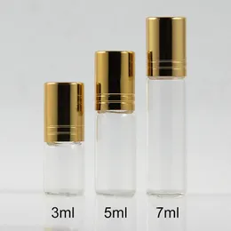 Esvaziar 3 ml 5ml 7 ml rolo de vidro no frasco transparente Maquiagem Essência Perfume Oil rolo de massagem garrafas frete grátis