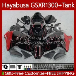 OEM Body + Tank för Suzuki Hayabusa GSXR 1300CC GSXR-1300 1300 CC 1996 2007 74NO.120 GSX-R1300 GSXR1300 96 97 98 99 00 01 GSX R1300 02 03 04 05 06 07 Fairing Kit Red Flames