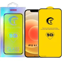Melhor Qualtiy 9D T carta de vidro temperado Protetor de tela para iPhone12 iphone 12 11 pro xs xr x max 8 7 6 mais com caixa de varejo