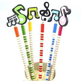 96PCS/lot Kawaii musical note wooden pencil students' drawing pencils stationery set Kid gift Wholesale Y200709