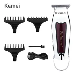 KEMEI Professional Hair Machine Machine Trimmer para homens Recarregável Corte Clearless Clipper Elétrico Barber Barbear 220106