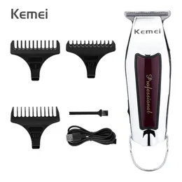 Kemei Professional Hair Cutting Machine Trimmer för män Uppladdningsbar Klipp Trådlös Clipper Electric Shaver Beard Barber 220106