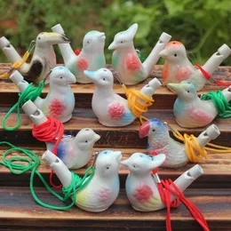 Creative Water Bird Whistle Clay Bird Ceramic Glazed Song Chirps Bathtime Kids Toys Gift Christmas Party Favor Home Decoration 100pcs CY220115