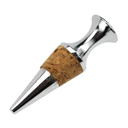 Reusable Zinc Alloy Wood Cone Shaped Wine Stopper, Beer Soft Drink Wine Bottle Stopper Sealer For Home Bar