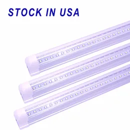 Luz de teto luz em forma de V diodo emissor de diodo emissor de luz T8 Lados duplos integrados Luzes fluorescentes 110V Stock em nós