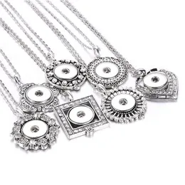 New Snap Button Necklace Jewelry Rhinestone Crystal Metal Pendant For Women Fit Diy 20mm 18mm Snap Buttons bbyOzI