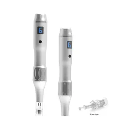 Screw Port Microneedle Pen Exfoliate Shrink Pores Device Electric Micro Needle Pen Therapy For Skin care