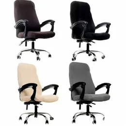 Soft Office Stretch Spandex Chair Cover Solid Anti-Dirty Computer Seat Chair Cover Avtagbara Slipcovers för Office Seat Chairs LJ201216