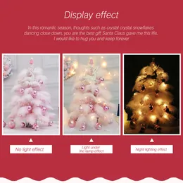 LED ピンククリスマスツリー装飾 45cm フェザークリスマスツリー