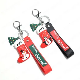 Cartoons PVC Weihnachtssocke Anhänger Kreativität Auto Schlüsselanhänger Paar Taschenanhänger Geschenk Schlüsselanhänger Hip Hop Schlüsselanhänger Frohe Weihnachten Schmuck