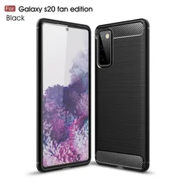 Cases For Samsung Galaxy S20 Fan Edition Phone Case Brushed Carbon Fiber TPU Back Cover For Samsung M51 S20 FE S10 Lite Note 20 Ultra
