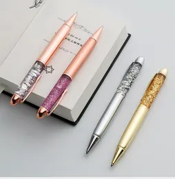 Sequin crystal ballpoint pens Metal signature advertising gift pen laser engraving custom. It can be used as anniversary gif