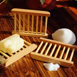 Eco Friendly Soaps Rack Container Natural Wood Soap Storage Holders Dishes Wood Craft Badrum Tvålhållare Trays BH0179 TQQ