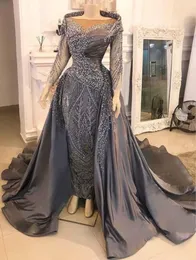 2020 العربية aso ebi رمادي لؤلؤة مسائية مثيرة في المساء ، ثياب حفلة موسيقية ، غمد ، حفل استقبال رسمي ، ZJ593