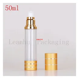 50 ML X 28PC Golden Plastic Airless Pump Bottles,DIY Emulsion/Essence/Eye Cream Bottle ,Cream Jars Cosmetic Packaging,Wholesalegood package