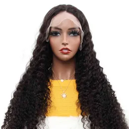 Brazylijskie frontowe peruki do głębokich fali 8-30inch 100% Virgin Human Hair Pre zepsuty HD Przezroczyste koronki Wig Ali Exprs