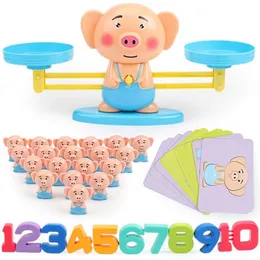 Toy Scale Math Education Toy Scale Math Match Game Board Toys Monkey Balancing Scale Number Balance Addition and Subtraction LJ200907