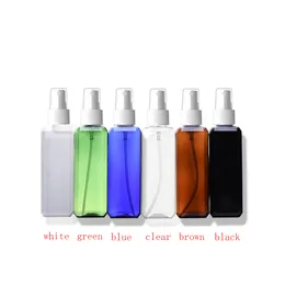 50pcs 100ml Spray Refillable Bottles Packing Perfume Square Travel Plastic Bottle With Mist Pump More Colors Available