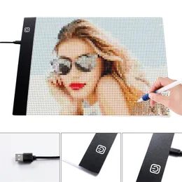 Huacan diamante pintura A4 A5 LED Luz Luz Tablet Pad Acessórios Três Nível Dimmable Ultrathin 201202