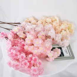 Simulation flower trigeminal encryption Greenery cherry blossom flowers material big quilt high quality wedding Faux Floral