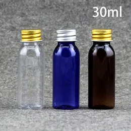 30ml Esvaziar Cosmetic Gota Garrafa de plástico azul Brown Oil Creme Loção Essencial Packaging Sample Containers frete grátis