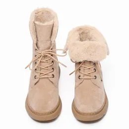 Mode flock snö stövlar kvinnor vinter skor plattform kvinna booties bottine femme